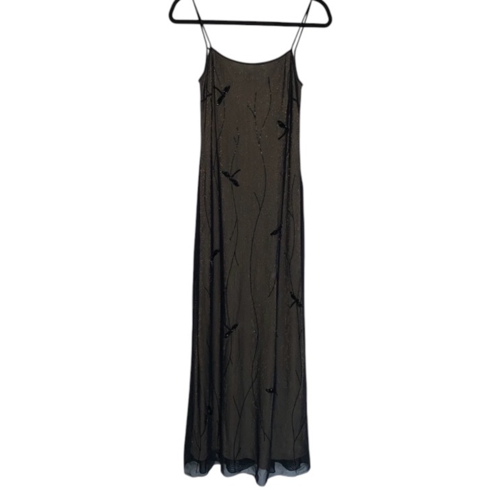 NWT VINTAGE RIMINI BY SHAW BLACK AND GOLD EVENING GOWN SIZE 12